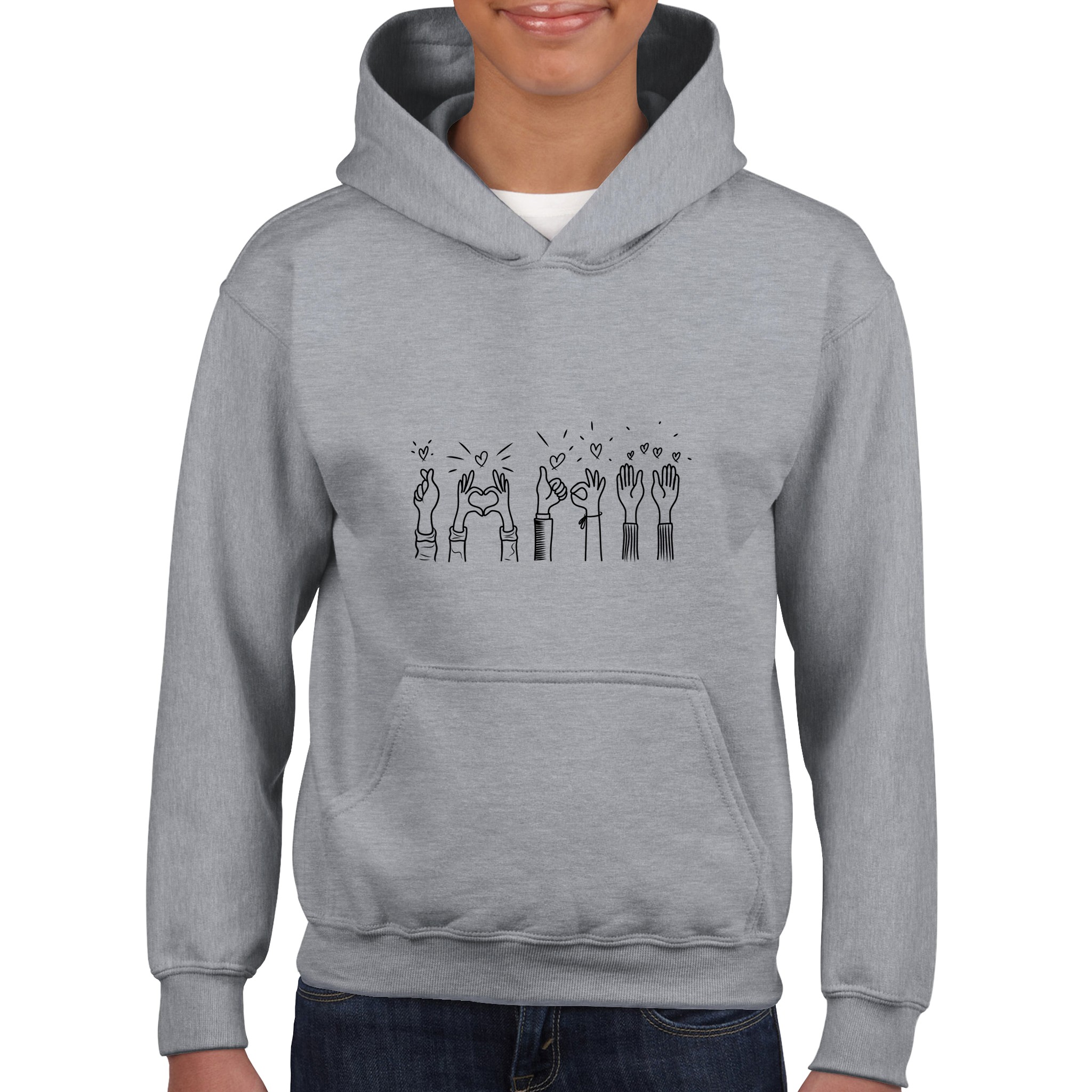 Hands up for love Kids Pullover Hoodie