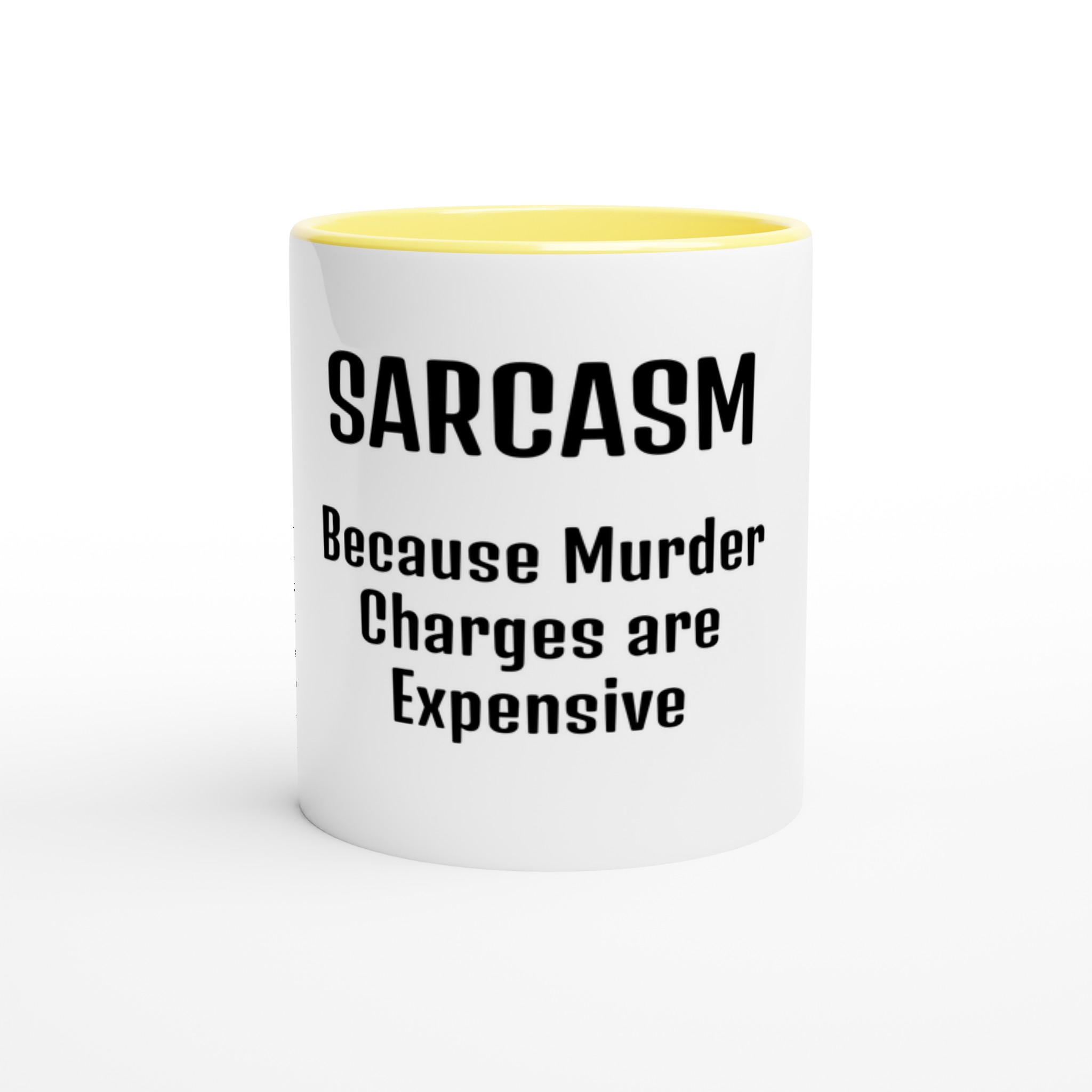 Sarcasm mug yellow