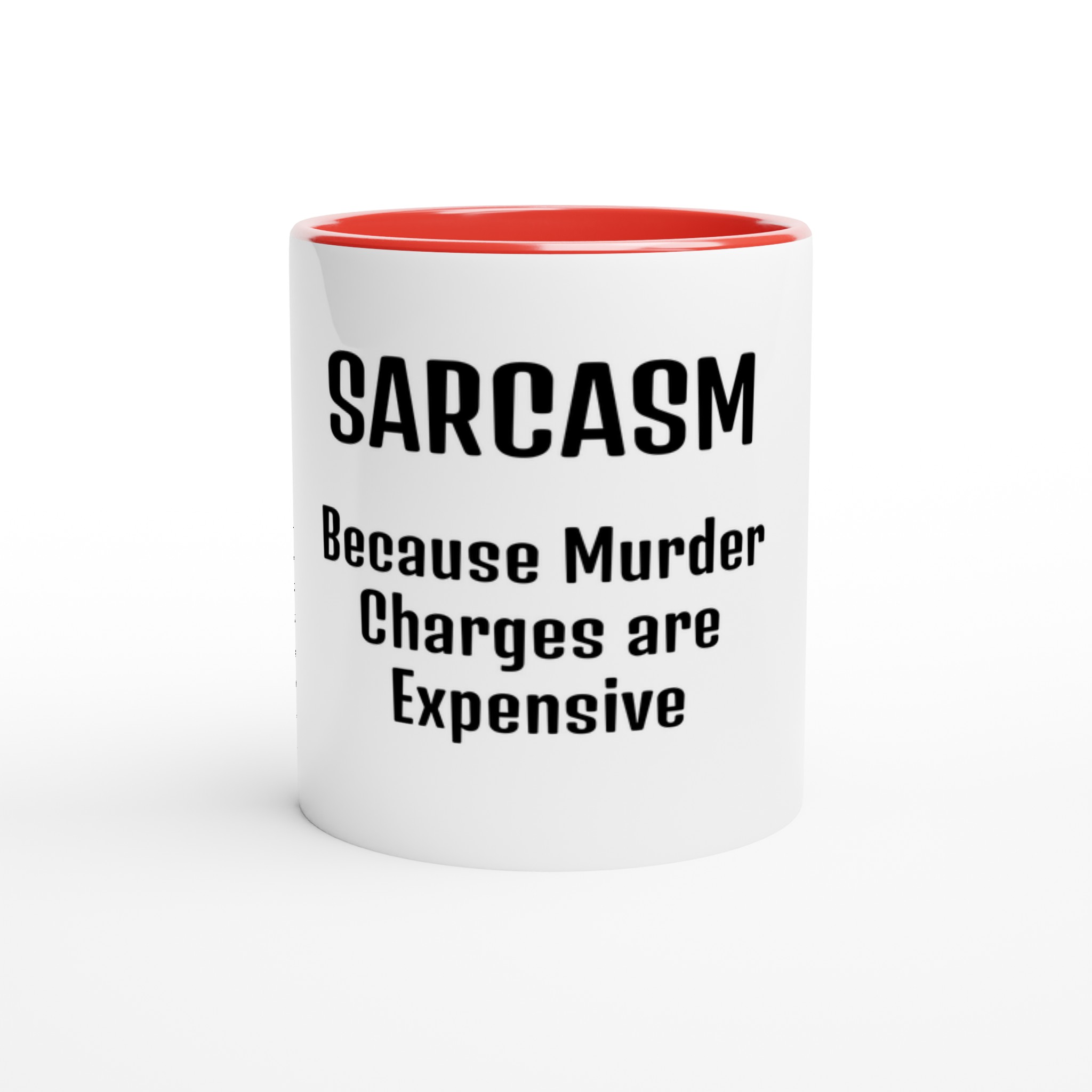 sarcasm mug red
