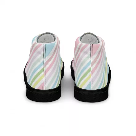 Women’s pastel striped high top canvas shoes Women’s pastel striped high top canvas shoes