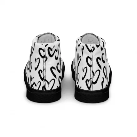 Women’s Heart Monochrome high top canvas shoes