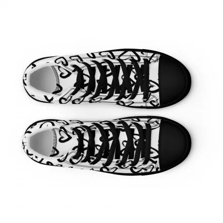 Women’s Heart Monochrome high top canvas shoes