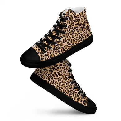Women’s animal print high top canvas shoes