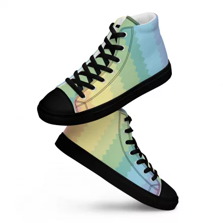 Women’s rainbow striped high top canvas shoes