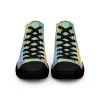 Women’s rainbow striped high top canvas shoes