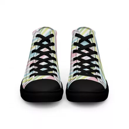 Women’s pastel striped high top canvas shoes Women’s pastel striped high top canvas shoes