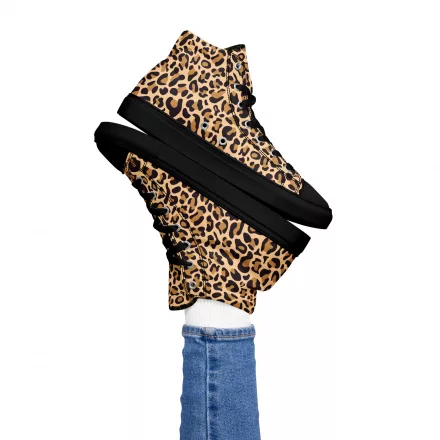 Women’s animal print high top canvas shoes