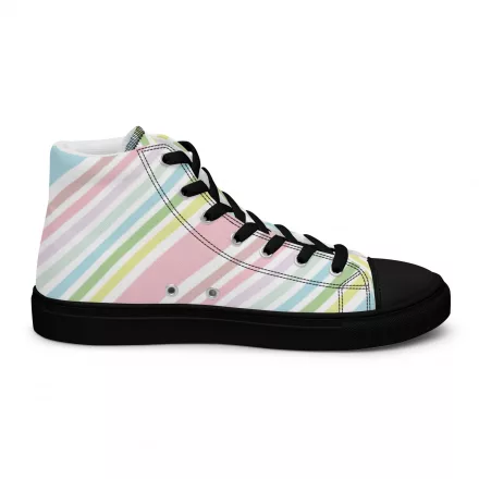 Women’s pastel striped high top canvas shoes Women’s pastel striped high top canvas shoes