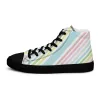 Women’s pastel striped high top canvas shoes Women’s pastel striped high top canvas shoes