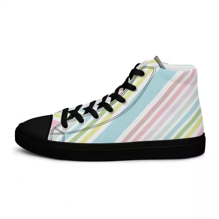 Women’s pastel striped high top canvas shoes Women’s pastel striped high top canvas shoes