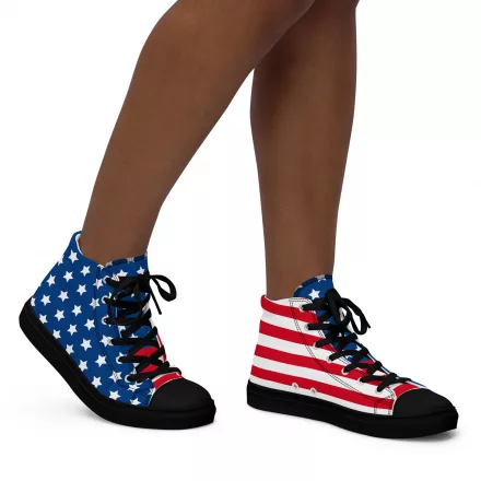 Women’s high top canvas Stars and Stripes shoes