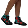 Women’s rose print high top canvas shoes