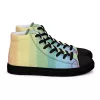 Women’s rainbow striped high top canvas shoes