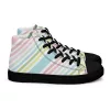 Women’s pastel striped high top canvas shoes Women’s pastel striped high top canvas shoes