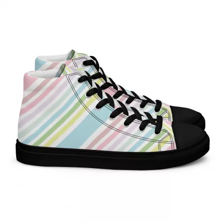 Women’s pastel striped high top canvas shoes Women’s pastel striped high top canvas shoes