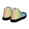 Women’s rainbow striped high top canvas shoes