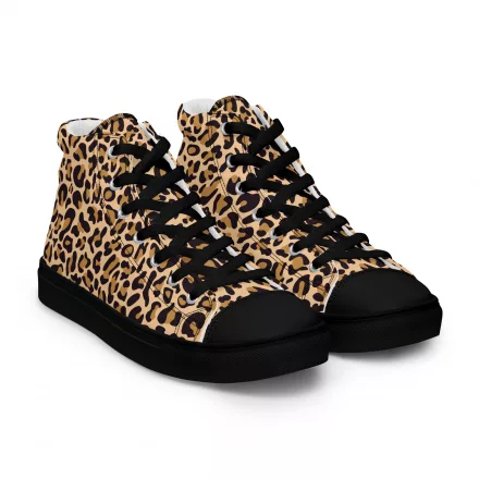 Women’s animal print high top canvas shoes