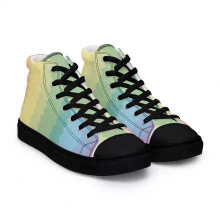 Women’s rainbow striped high top canvas shoes