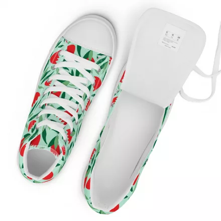 Women’s flower high top canvas shoe