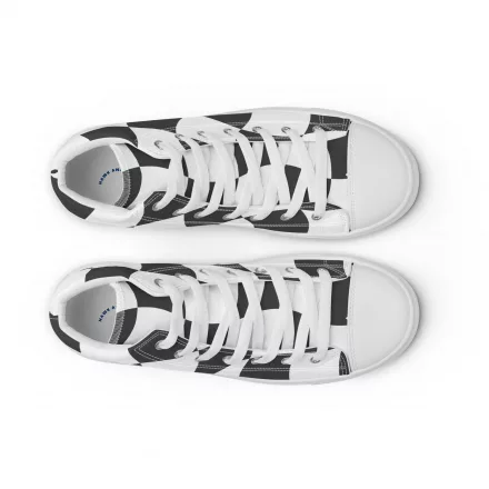 Women’s chequered high top canvas shoes