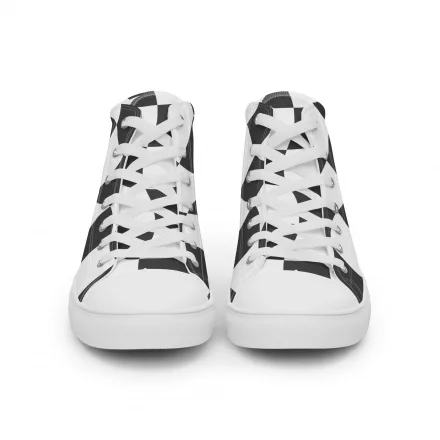 Women’s chequered high top canvas shoes