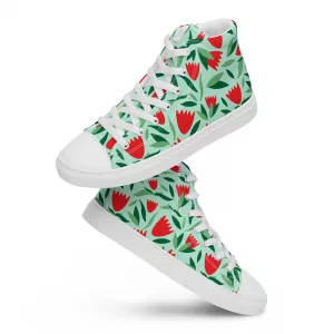 Women’s flower high top canvas shoe