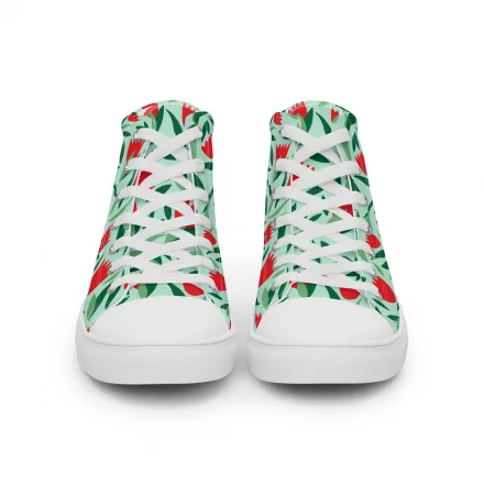 Women’s flower high top canvas shoe