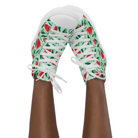 Women’s flower high top canvas shoe