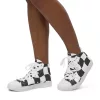 Women’s chequered high top canvas shoes