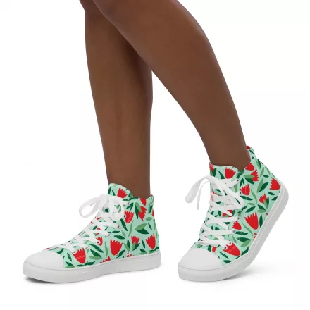 Women’s flower high top canvas shoe