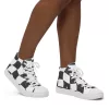Women’s chequered high top canvas shoes