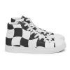 Women’s chequered high top canvas shoes