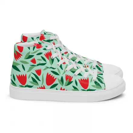 Women’s flower high top canvas shoe