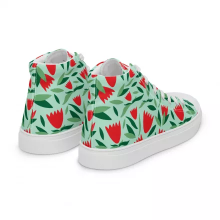 Women’s flower high top canvas shoe