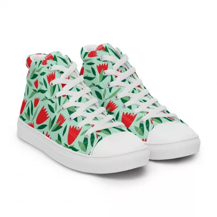 Women’s flower high top canvas shoe