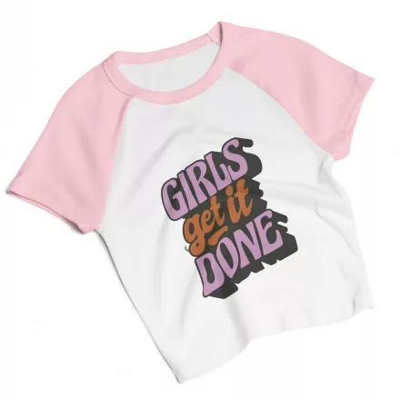 Girls Get it Done Women’s micro rib raglan baby tee