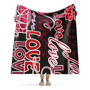 Love All Over Print Sherpa blanket