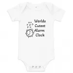 Worlds Cutest Alarm Clock Baby short sleeve one piece Worlds Cutest Alarm Clock Baby short sleeve one piece